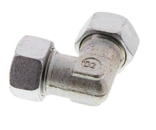 22L Zinc plated Steel 90 deg Elbow Cutting ring 160 Bar DIN 2353