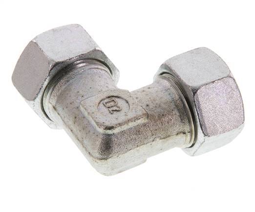22L Zinc plated Steel 90 deg Elbow Cutting ring 160 Bar DIN 2353