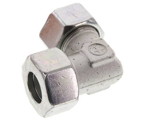 25S Zinc plated Steel 90 deg Elbow Cutting ring 400 Bar DIN 2353