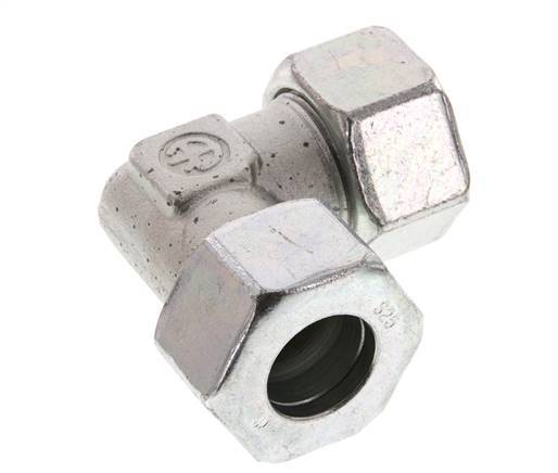 25S Zinc plated Steel 90 deg Elbow Cutting ring 400 Bar DIN 2353