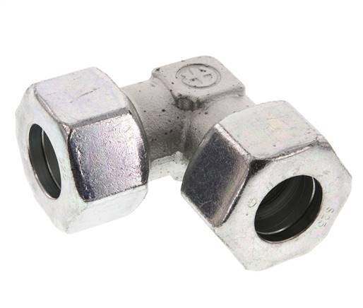 25S Zinc plated Steel 90 deg Elbow Cutting ring 400 Bar DIN 2353