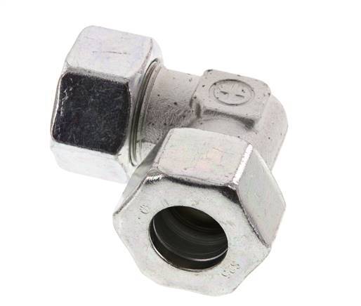 25S Zinc plated Steel 90 deg Elbow Cutting ring 400 Bar DIN 2353