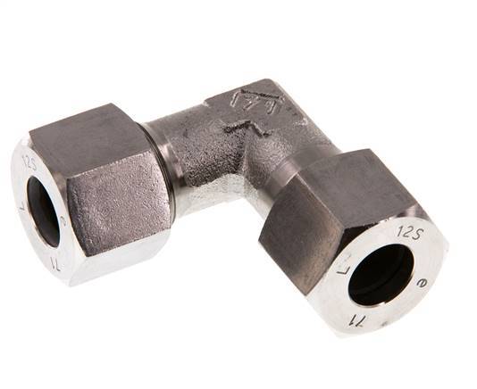 12S Stainless steel 90 deg Elbow Cutting ring 630 Bar DIN 2353
