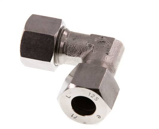 12S Stainless steel 90 deg Elbow Cutting ring 630 Bar DIN 2353