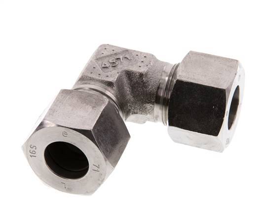 16S Stainless steel 90 deg Elbow Cutting ring 400 Bar DIN 2353