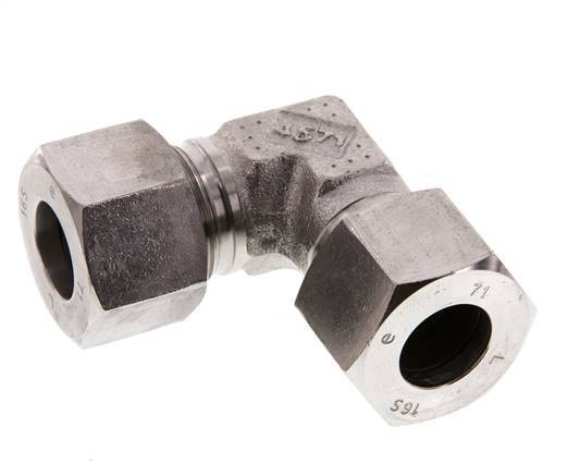 16S Stainless steel 90 deg Elbow Cutting ring 400 Bar DIN 2353
