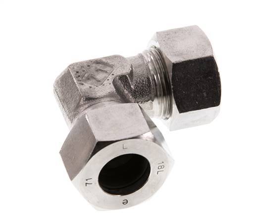 18L Stainless steel 90 deg Elbow Cutting ring 315 Bar DIN 2353