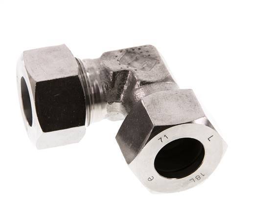 18L Stainless steel 90 deg Elbow Cutting ring 315 Bar DIN 2353