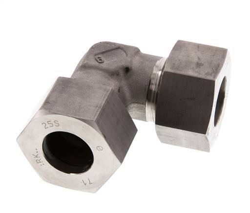 25S Stainless steel 90 deg Elbow Cutting ring 400 Bar DIN 2353