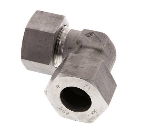 25S Stainless steel 90 deg Elbow Cutting ring 400 Bar DIN 2353