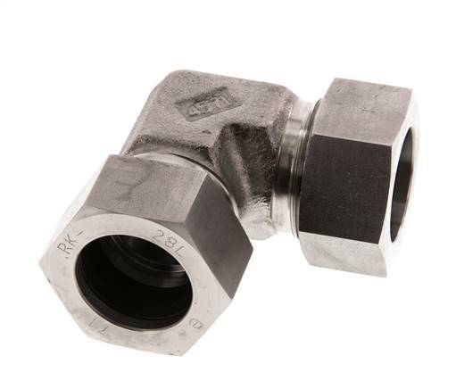 28L Stainless steel 90 deg Elbow Cutting ring 160 Bar DIN 2353