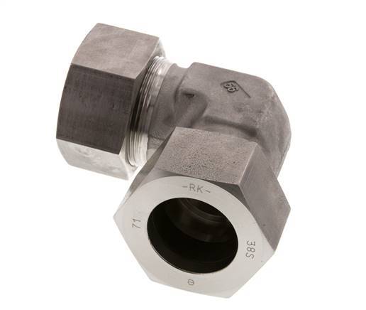 38S Stainless steel 90 deg Elbow Cutting ring 315 Bar DIN 2353