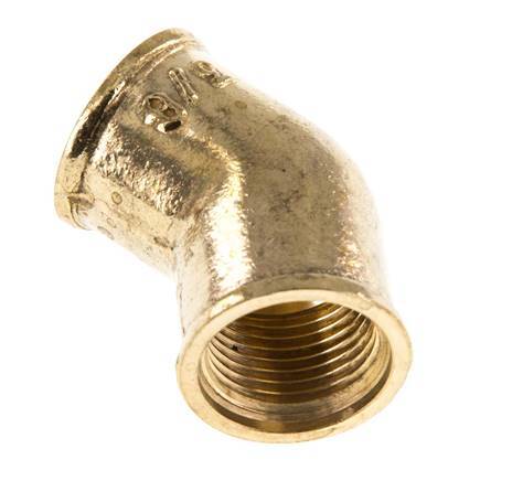 Rp 3/8'' Brass 45 deg Elbow Fitting 16 Bar