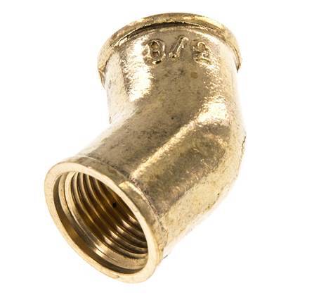 Rp 3/8'' Brass 45 deg Elbow Fitting 16 Bar