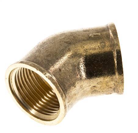 Rp 1'' Brass 45 deg Elbow Fitting 16 Bar