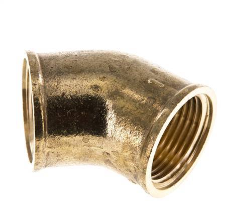Rp 1'' Brass 45 deg Elbow Fitting 16 Bar