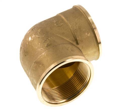 G 2'' Brass 90 deg Elbow Fitting 16 Bar