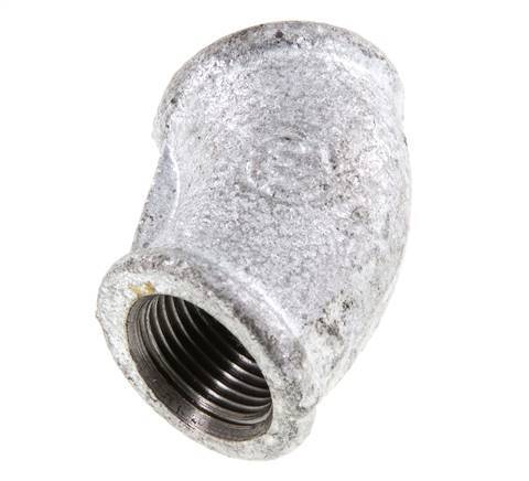 Rp 3/8'' Zinc plated Cast iron 45 deg Elbow Fitting 25 Bar [2 Pieces]