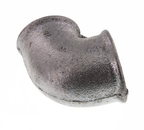 Rp 1 1/2'' x Rp 1 1/4'' Zinc plated Cast iron 90 deg Elbow Fitting 25 Bar