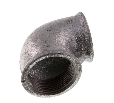 Rp 1 1/2'' x Rp 1 1/4'' Zinc plated Cast iron 90 deg Elbow Fitting 25 Bar