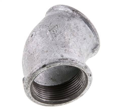 Rp 1 1/2'' Zinc plated Cast iron 45 deg Elbow Fitting 25 Bar