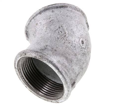 Rp 1 1/2'' Zinc plated Cast iron 45 deg Elbow Fitting 25 Bar