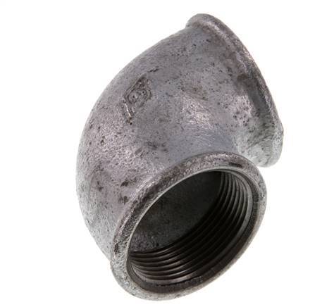 Rp 1 1/2'' Zinc plated Cast iron 90 deg Elbow Fitting 25 Bar