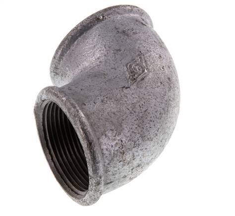 Rp 1 1/2'' Zinc plated Cast iron 90 deg Elbow Fitting 25 Bar