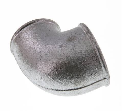 Rp 2'' x Rp 1 1/2'' Zinc plated Cast iron 90 deg Elbow Fitting 25 Bar