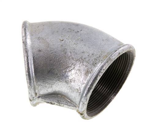 Rp 2 1/2'' Zinc plated Cast iron 45 deg Elbow Fitting 25 Bar