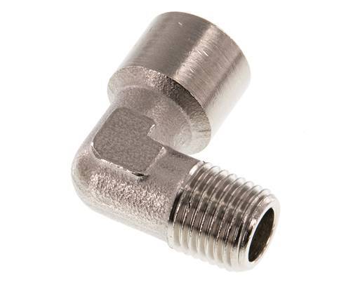 G 1/4'' x R 1/4'' F/M Nickel plated Brass 90 deg Elbow Fitting 16 Bar [2 Pieces]