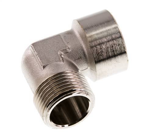 G 1'' x R 1'' F/M Nickel plated Brass 90 deg Elbow Fitting 16 Bar