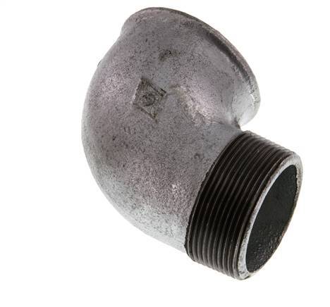 Rp 2'' x R 2'' F/M Zinc plated Cast iron 90 deg Elbow Fitting 25 Bar