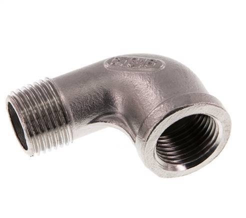 Rp 1/2'' x R 1/2'' F/M Stainless steel 90 deg Elbow Fitting 16 Bar
