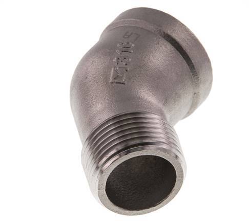 Rp 1'' x R 1'' F/M Stainless steel 45 deg Elbow Fitting 16 Bar