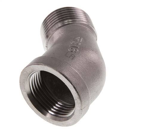 Rp 1'' x R 1'' F/M Stainless steel 45 deg Elbow Fitting 16 Bar