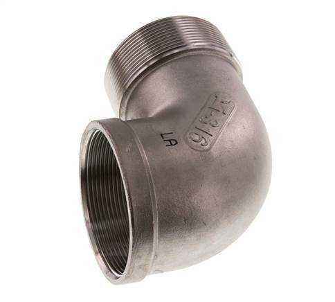 Rp 2 1/2'' x R 2 1/2'' F/M Stainless steel 90 deg Elbow Fitting 16 Bar