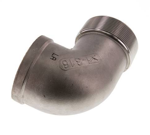 Rp 2 1/2'' x R 2 1/2'' F/M Stainless steel 90 deg Elbow Fitting 16 Bar