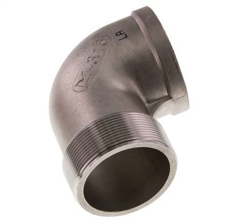 Rp 2 1/2'' x R 2 1/2'' F/M Stainless steel 90 deg Elbow Fitting 16 Bar