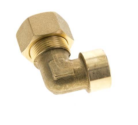 G 1/2'' x 18mm Brass 90 deg Elbow Compression Fitting 67 Bar DIN EN 1254-2