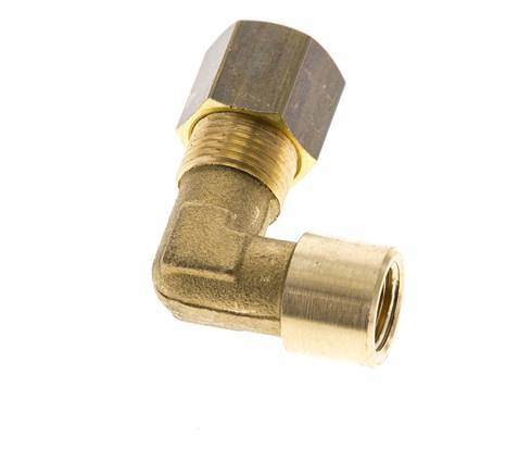 G 1/8'' x 8mm Brass 90 deg Elbow Compression Fitting 135 Bar DIN EN 1254-2