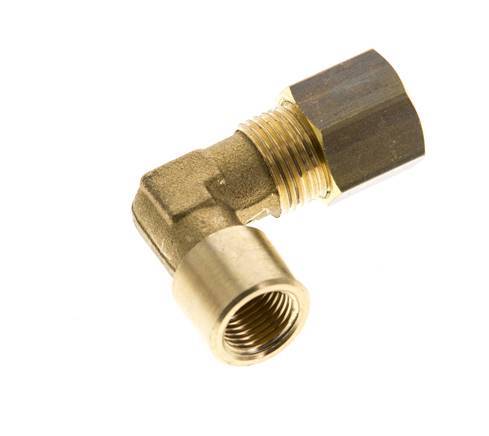 G 1/8'' x 8mm Brass 90 deg Elbow Compression Fitting 135 Bar DIN EN 1254-2