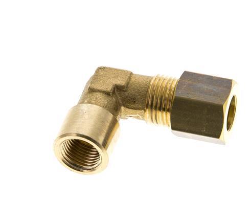 G 1/8'' x 8mm Brass 90 deg Elbow Compression Fitting 135 Bar DIN EN 1254-2