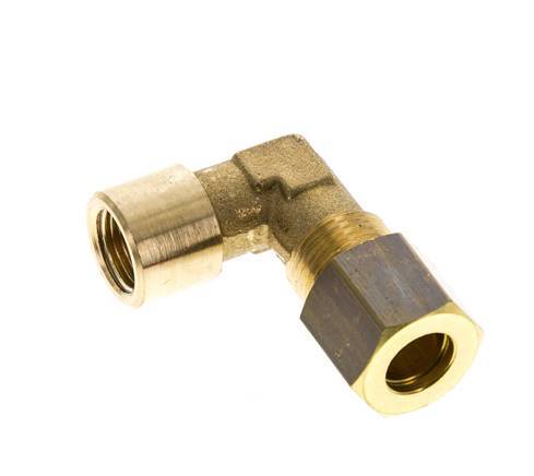 G 1/8'' x 8mm Brass 90 deg Elbow Compression Fitting 135 Bar DIN EN 1254-2
