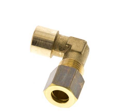 G 1/8'' x 8mm Brass 90 deg Elbow Compression Fitting 135 Bar DIN EN 1254-2