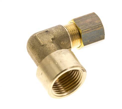 G 3/8'' x 8mm Brass 90 deg Elbow Compression Fitting 135 Bar DIN EN 1254-2