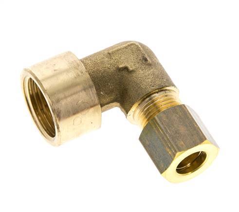 G 3/8'' x 8mm Brass 90 deg Elbow Compression Fitting 135 Bar DIN EN 1254-2