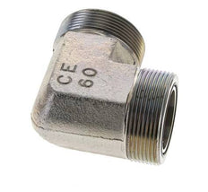 UN 2''-12 Male Zinc plated Steel 90 deg Elbow Fitting ORFS 250 Bar - Hydraulic