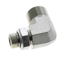 UN 1-3/16''-12 x G 1/2'' Male Zinc plated Steel 90 deg Elbow Fitting ORFS 400 Bar - Hydraulic