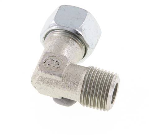 R 1/2'' Male x 15L Zinc plated Steel 90 deg Elbow Fitting 315 Bar DIN 2353